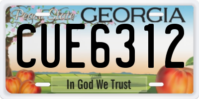 GA license plate CUE6312