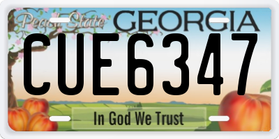 GA license plate CUE6347