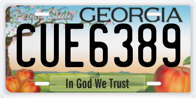 GA license plate CUE6389