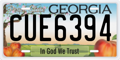 GA license plate CUE6394