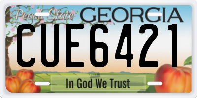 GA license plate CUE6421