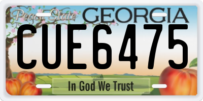 GA license plate CUE6475