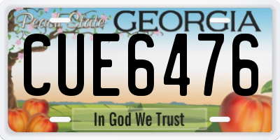 GA license plate CUE6476