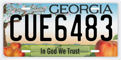 GA license plate CUE6483