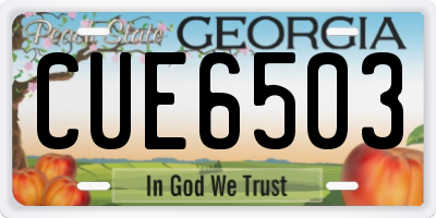 GA license plate CUE6503