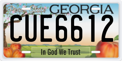 GA license plate CUE6612