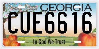 GA license plate CUE6616