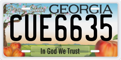 GA license plate CUE6635