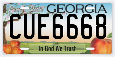 GA license plate CUE6668