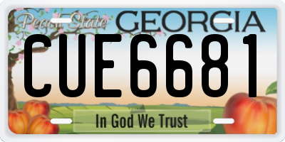 GA license plate CUE6681