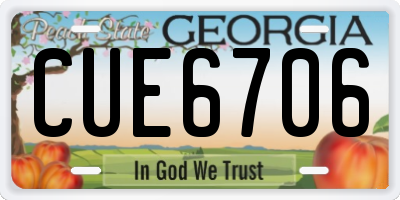 GA license plate CUE6706