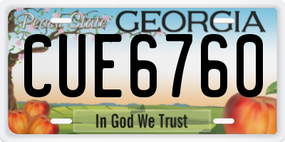 GA license plate CUE6760