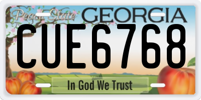 GA license plate CUE6768