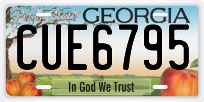 GA license plate CUE6795