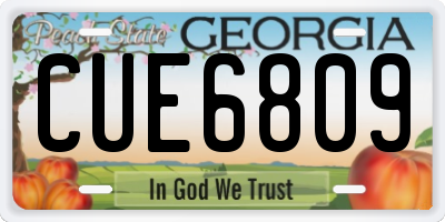 GA license plate CUE6809