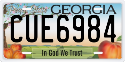 GA license plate CUE6984