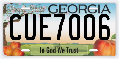 GA license plate CUE7006