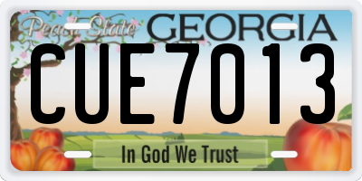 GA license plate CUE7013