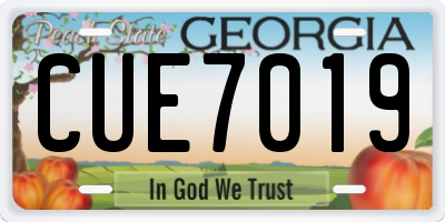 GA license plate CUE7019