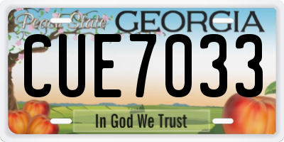 GA license plate CUE7033