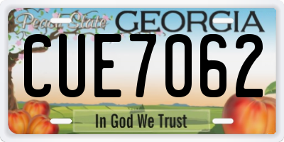 GA license plate CUE7062