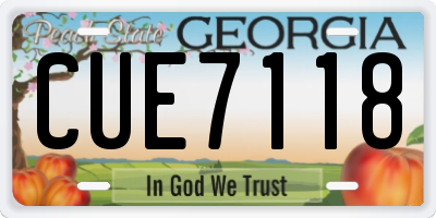 GA license plate CUE7118