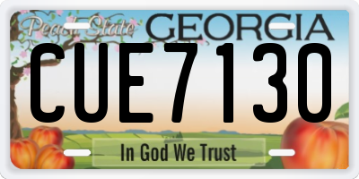 GA license plate CUE7130