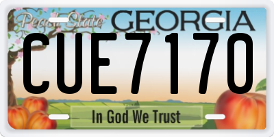 GA license plate CUE7170