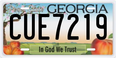 GA license plate CUE7219