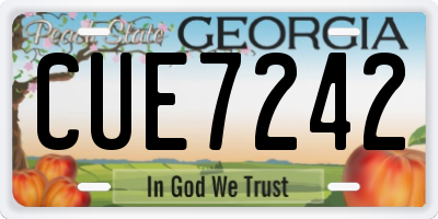 GA license plate CUE7242