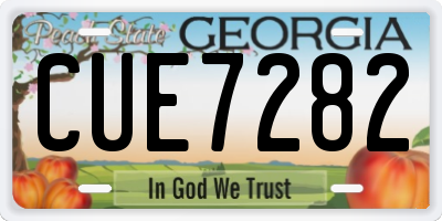 GA license plate CUE7282
