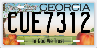 GA license plate CUE7312