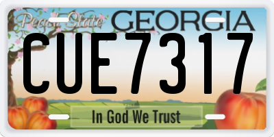 GA license plate CUE7317