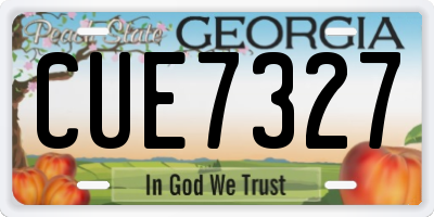GA license plate CUE7327