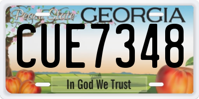 GA license plate CUE7348