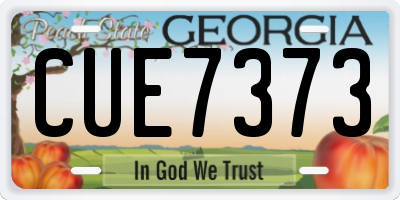 GA license plate CUE7373