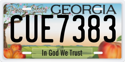 GA license plate CUE7383