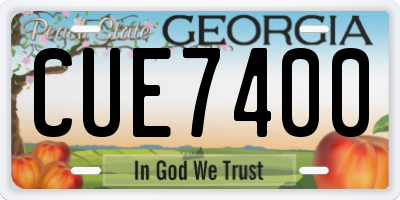 GA license plate CUE7400