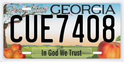 GA license plate CUE7408