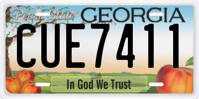 GA license plate CUE7411