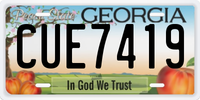 GA license plate CUE7419