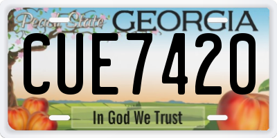 GA license plate CUE7420