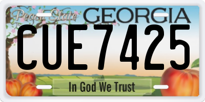 GA license plate CUE7425