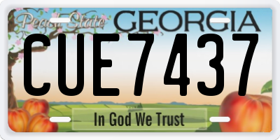 GA license plate CUE7437