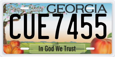GA license plate CUE7455