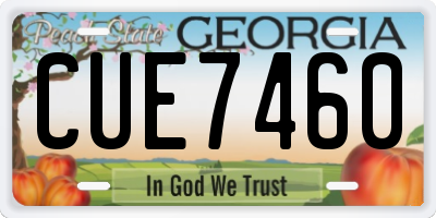 GA license plate CUE7460