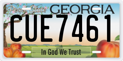GA license plate CUE7461