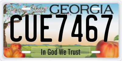 GA license plate CUE7467