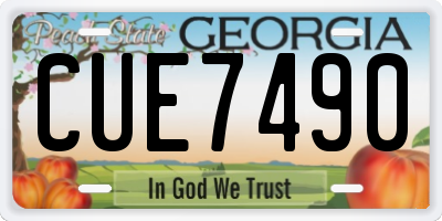 GA license plate CUE7490