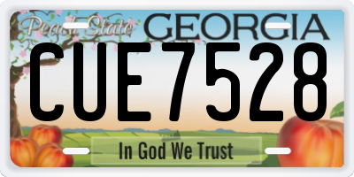 GA license plate CUE7528